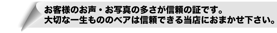 お客様のお声・お写真の多さが信頼の証です