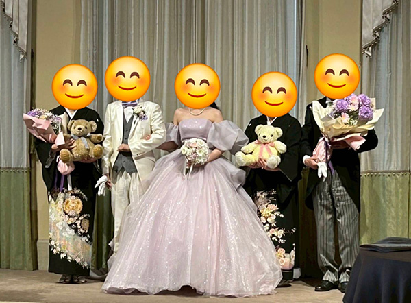 ウェイトベア 「ココット」をご購入いただいたお客様 新郎新婦とご両親