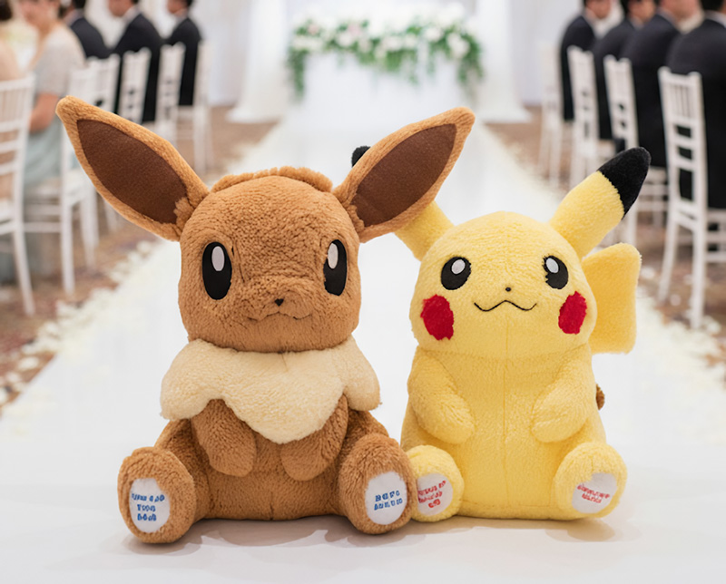 ピカチュウとイーブイのウェイトドール